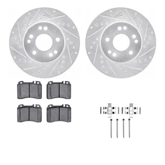 R1 Concepts WGYH1-63044 eLINE Rotor - Drilled & Slotted - Silver W/ Semi-Met Pads